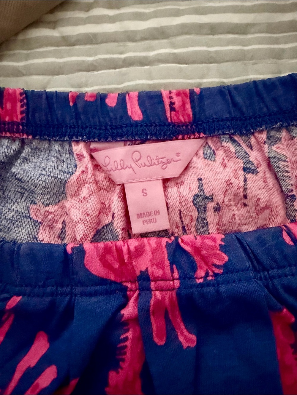 Lilly Pulitzer Strapless Blue Dress with Pink Abstract Print - Picture 3 of 3